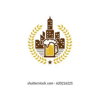 Urban Beer Icon Logo Design Element