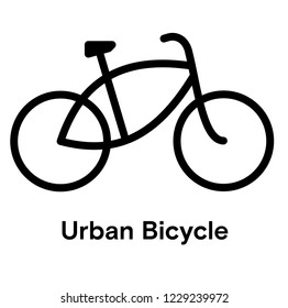 Urban Bicycle with Retro Frame Icon 