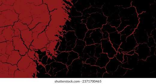 Urban Black And Red Grunge Vector Texture Template Distress Background Messy Overlay Easy To Create Abstract Blotted, Scratched, Vintage Effect With Noise And Roots
