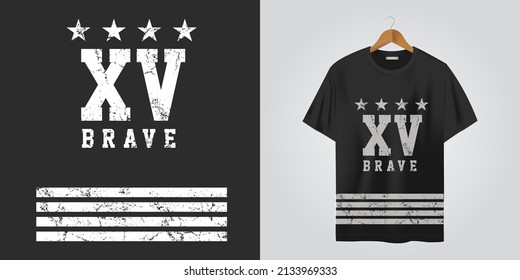 urban black t-shir design brave