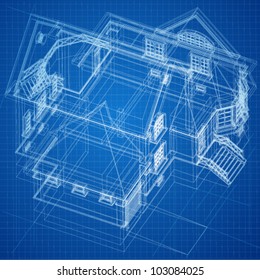 Architectural Background 3d Building Model Vector Stock Vector (Royalty ...