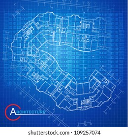 Urban Blueprint (vector). Architectural background