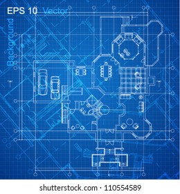 Urban Blueprint (vector). Architectural background. Part of architectural project, architectural plan, technical project, drawing technical letters, design on paper, construction plan