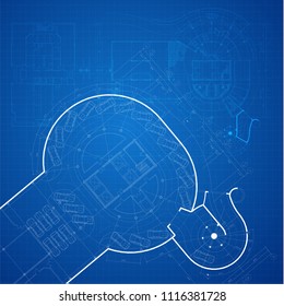 Urban Blueprint (vector). Architectural background. Part of architectural project