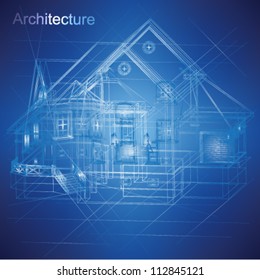 Urban Blueprint (vector). Architectural background. Part of architectural project, architectural plan, technical project, drawing technical letters, design on paper, construction plan