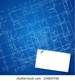 Urban Blueprint (vector). Architectural background. Part of architectural project, architectural plan, technical project, construction plan