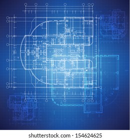 Urban Blueprint (vector). Architectural background. Part of architectural project, architectural plan, technical project, construction plan
