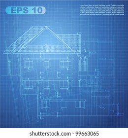 Urban Blueprint (vector). Architectural background. Part of architectural project, architectural plan, technical project, drawing technical letters, construction plan. See more in my portfolio.