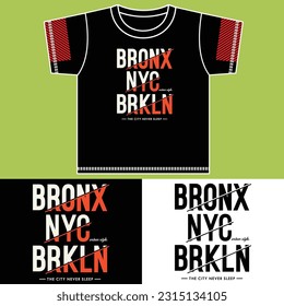 urban bronx new york, slogan typography illustration vector design with t shirt