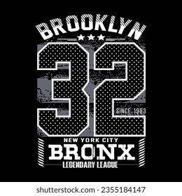 diseño gráfico de tipografía de bronce de brooklyn urbana, ilustración vectorial de impresión de camisetas 