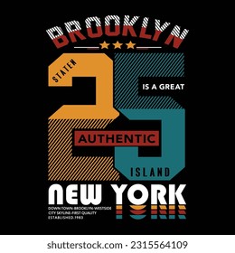 urban brooklyn new york, slogan typography graphic t shirt print, design vector illustration background