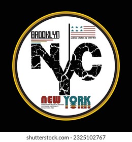 urban brooklyn new york, slogan typography graphic design for print t shirt, vector illustration 