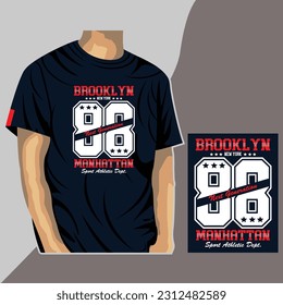 urban brooklyn, slogan typography illustration vector design with clothes