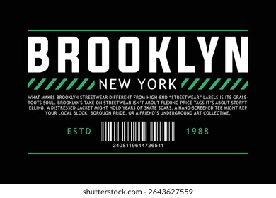 Urban Brooklyn Typography Streetwear Style Design