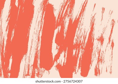 Urban brush stroke grunge background. Vector paint smear orange texture. Big thick paintstroke, distressed texture overlay, rough paint brush stain.