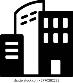 Urban Building Cluster Icon for Corporate Cityscape Development