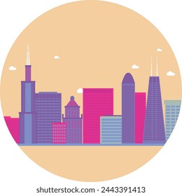 Urban building construction vector graphics