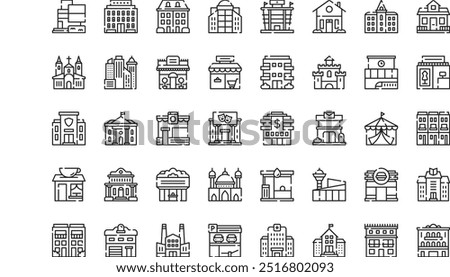 Urban building icons High-Quality Vector Icons Collection with Editable Stroke. Ideal for Professional and Creative Projects.
