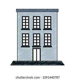 Urban building isolated scribble