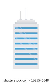 urban building tower antenna roof icon on white background vector illustration