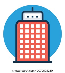 
An urban building vector icon 
