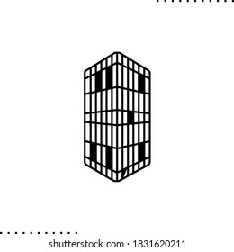 urban building vector icon in outline