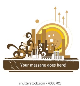 Urban buildings background series, vector illustration with place for your message.