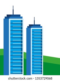 urban buildings in camp field