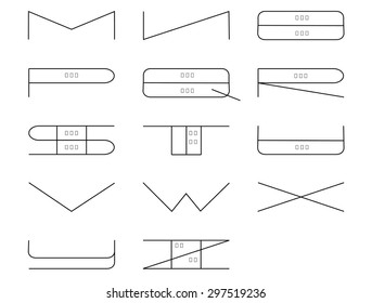 Urban buildings. Font for Infographic