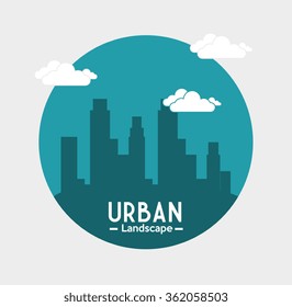 Urban buildings graphic 