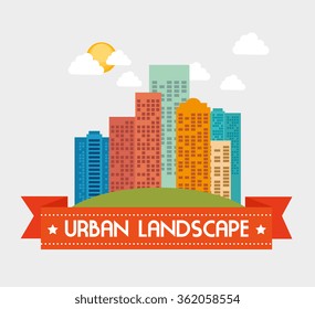 Urban buildings graphic 