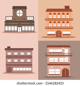 diseño de iconos de edificios urbanos