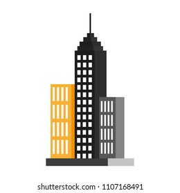 Urban buildings isolated