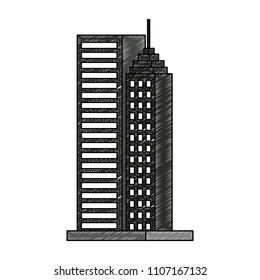 Urban buildings isolated scribble