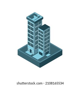 urban buildings skyscraper isometric icon