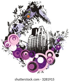 Urban buildings vector background in grunge style. Check my portfolio for much more of this series as well as thousands of similar and other great vector items.
