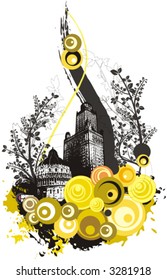 Urban buildings vector background in grunge style. Check my portfolio for much more of this series as well as thousands of similar and other great vector items.