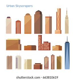 urban buildings vector illustration flat design