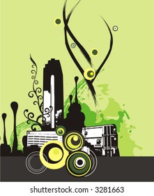 Urban buildings vector illustration in grunge style. Check my portfolio for much more of this series as well as thousands of similar and other great vector items.