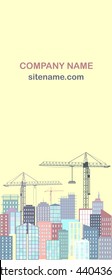 Urban business card with city silhouette.