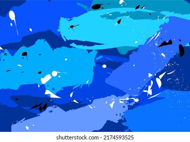 Urban camouflage, modern fashion design. Grunge texture with dry brush strokes for plaid, fabric, shirt. The color is navy blue, fashionable, fabric. Vector seamless camouflage pattern.spots, splashes