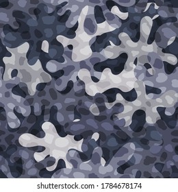 Urban camouflage pattern background seamless vector illustration. Cool fancy styled clothing masking camo repeat print. Twilight colors town camo texture