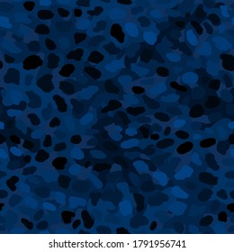 Urban camouflage pattern background seamless vector illustration. Cool fancy styled clothing masking camo repeat print. Dark blue colors naval camo texture