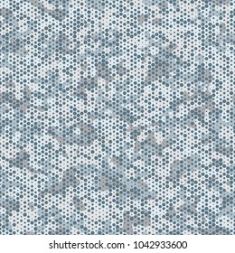 Urban camouflage seamless pattern. Abstract military hexagon style. Camouflage seamless pattern for army, navy, hunting, fashion cloth textile. Colorful modern soldier style. Vector honeycomb texture