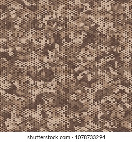 Urban camouflage seamless pattern. Abstract military hexagon style. Camouflage seamless pattern for army, navy, hunting, fashion cloth textile. Colorful modern soldier style. Vector honeycomb texture