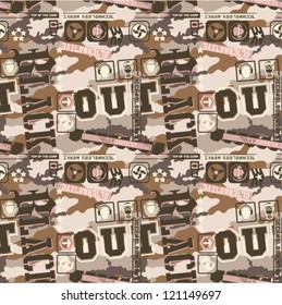 Urban camouflage seamless pattern for active and street  wear