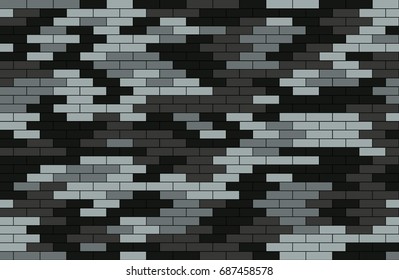 Urban camouflage seamless pattern. Brick wall texture.
