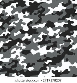 Vector Urbana del modelo inconsútil del camuflaje. Fondo monocromático de la moda de la calle. Textura de camuflaje de moda gris y blanco de la ciudad para la impresión.