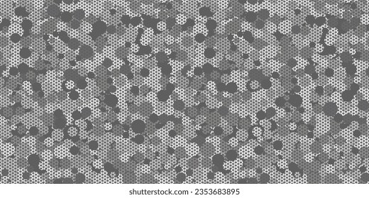 Urban camouflage. Seamless vector military background. Masking mesh for army or urban style. Spotted dotted gray pattern.