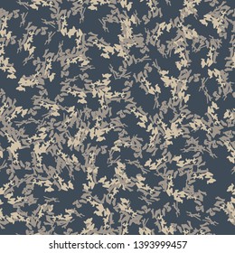 Urban camouflage of various shades of beige, grey and blue colors. It is a colorful seamless pattern that can be used as a camo print for clothing and background and backdrop or computer wallpaper
